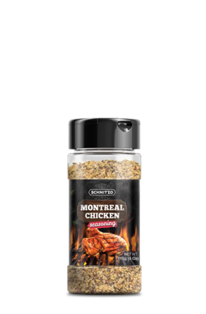 Small shaker bottle Schnitzo, Montreal chicken for chicken bbq and grilling