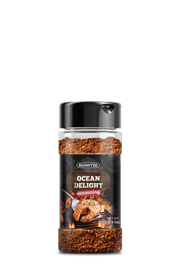 Small shaker bottle of Schnitzo Ocean Delight