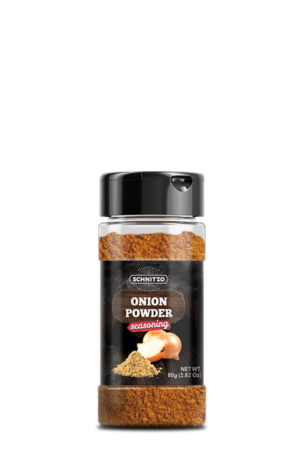 Small shaker bottle of Schnitzo Onion Flakes