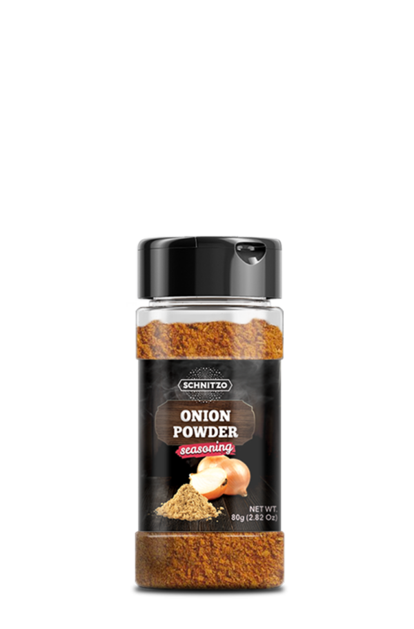 Small shaker bottle of Schnitzo Onion Flakes