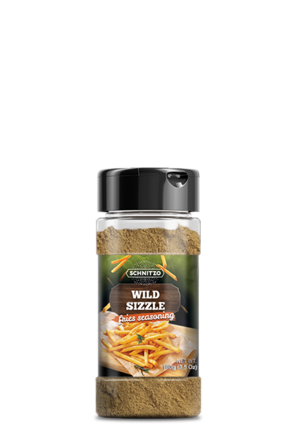 Schnitzo "Wild Sizzle" fries seasonings small shaker bottle
